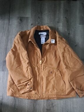 Carhartt Men's Brown/Tan Canvas Zip Jacket